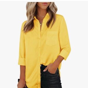 Yellow Button-Up Women's Top